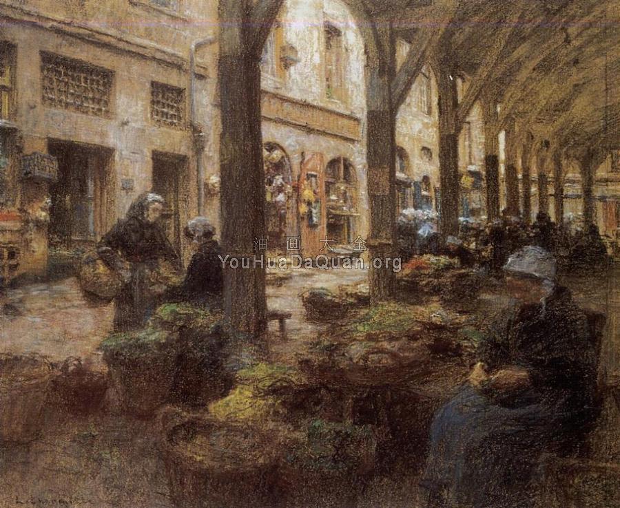 The Covered Vegetable Market, St Malo - 莱昂·奥古斯汀·莱尔米特